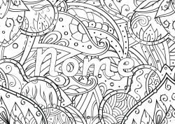 Desenho grátis Flores Folhas Nome decorado Zentangle