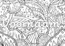 Gratis kleurplaat Bloemen Bladeren Gedecoreerde naam Zentangle
