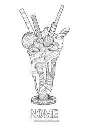 Desenho grátis Guloseimas, doces Sorvete Colorações Complexas