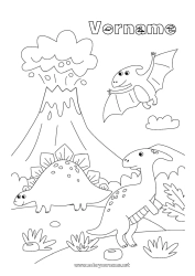Kostenlose Zeichnung Dinosaurier Vulkan Tier Stegosaurus