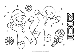 Free colouring Christmas Gingerbread