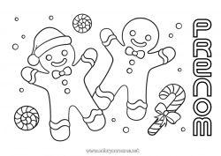 Coloriage à personnaliser Noël Pain d'épices