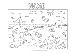 Colouring to customise Beach Sea Boat Tongue Beach Bucket Games And Toys Marine Vehicles