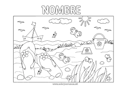Dibujo libre Playa Mar Barco Chanclas Cubo de playa Juegos y juguetes Vehículos marítimos