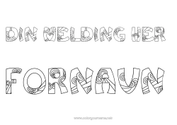 Gratis fargelegging Dekorert navn Zentangle