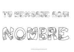 Colorear gratis Nombre decorado Zentangle