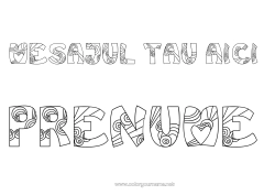 Desen liber de colorat Nume decorat Zentangle