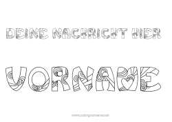 Kostenlose Malvorlage Dekorierter Name Zentangle