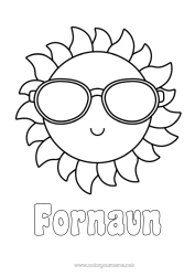Gratis fargelegging Sol Enkle fargelegginger Briller Solsbriller