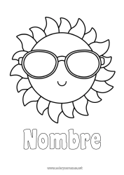 Colorear gratis Sol Dibujos fáciles para colorear Gafas Gafas de sol