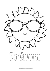 Coloriage gratuit Soleil Coloriages faciles Lunettes Lunettes de soleil