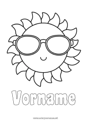 Kostenlose Malvorlage Sonne Einfache Ausmalbilder Brille Sonnenbrille