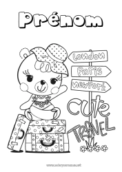 Dessin gratuit Ours Vacances Animal Ourson Animaux de la forêt Valises et bagages