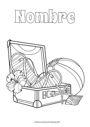 Dibujo libre Vacaciones Verano Conchas marinas Animales marinos o acuáticos Hibisco Balón de playa Juegos y juguetes Maletas y equipaje