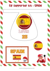 Coloriage gratuit Football Sport Lutins de Noël Kit de supporter foot pour lutin Sports d'équipe Bêtises du Lutin Farceur