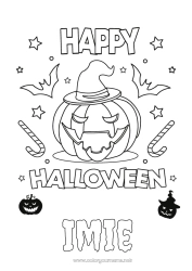 Kolorowanka do personalizacji Dynia Halloween Napis 'halloween'