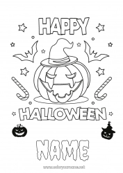 Free coloring Pumpkin Halloween Inscription 