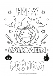 Dessin gratuit Citrouille Halloween Inscription "halloween"