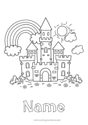 Colouring to customise Castle Fairy Tale
