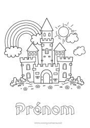 Coloriage gratuit Château Conte de fées