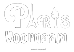 Gratis tekening Sport Frankrijk Wedstrijden en beloningen Eiffeltoren Parijs Monument Olympische Spelen Olympische Vlam
