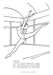 Colouring to customise Sport Dance Gymnastics Artistic Sports