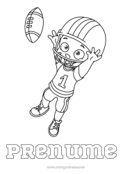 Pagină de colorat personalizată Sport Rugby Sporturi de echipă Fotbalist fotbalistă