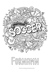 Gratis färgläggning Lugn och zen Fotboll Sport Zentangle Antistress Lagsporter