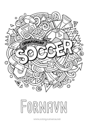 Gratis fargelegging Rolig og zen Fotball Sport Zentangle Anti-stress Lagidrett
