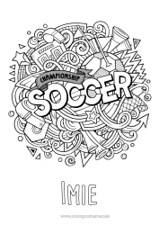 Kolorowanka za darmo Spokojny i zen Piłka nożna Sport Zentangle Antystres Sporty drużynowe