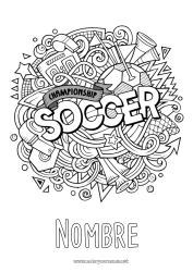 Colorear gratis Calma y zen Fútbol Sport Zentangle Antiestrés Deportes en equipo