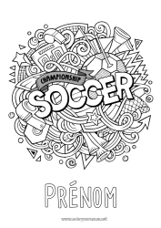 Dessin gratuit Calme et zen Football Sport Zentangle Anti-stress Sports d'équipe