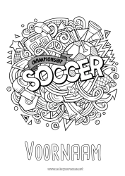 Gratis kleurplaat Rustig en zen Voetbal Sport Zentangle Anti-stress Teamsporten