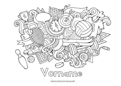 Kostenlose Malvorlage Ruhig und gelassen Sport Mandala Zentangle Anti-Stress