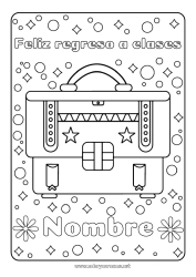 Colorear para personalizar Mochila escolar Regreso a clases ¡Feliz regreso a clases mensaje!