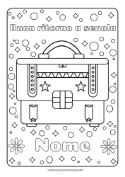 Colorazione gratuita Cartella Rientro a scuola Messaggio di 