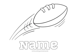 Colouring to customise Football Sport Balloons Rugby Team Sports