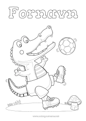 Gratis fargelegging Fotball Sport Krokodille Dyr Reptiler Lagidrett