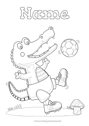 Colouring to customise Football Sport Crocodile Animal Reptiles Team Sports