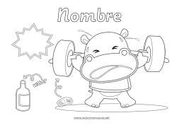 Dibujo libre Sport Hipopótamo Animales Animales salvajes de África Gimnástico Deportes artísticos Culturismo