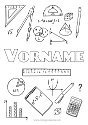 Kostenlose Zeichnung Bleistift Schulbeginn Schulbedarf Winkel Taschenrechner Mathematik Geometrische Formen Zirkel Heftumschläge