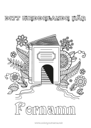 Gratis färgläggning Bok Läsning Dörr