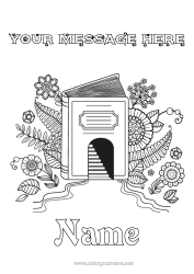 Colouring to customise Book Reading Door