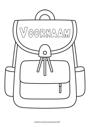 Gratis kleurplaat Schooltas Terug naar school Schoolbenodigdheden