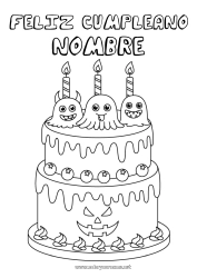 Dibujo libre Fantasma Monstruo Tarta Halloween Cumpleaños