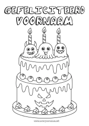 Gratis tekening Spook Monster Taart Halloween Verjaardag