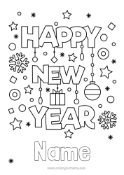 Free colouring Happy New Year