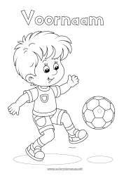Gratis kleurplaat Voetbal Sport Teamsporten Voetballer voetbalster