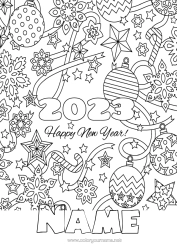 Free colouring 2023 Happy New Year