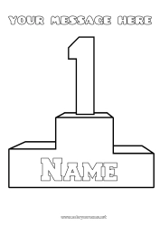Free drawing Sport Competitions and Rewards Podium First place - winner